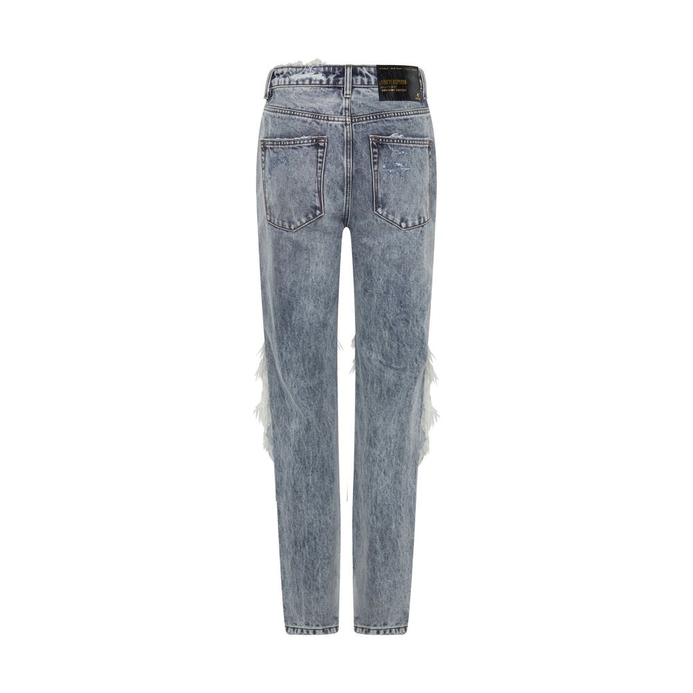 One Teaspoon NWT Awesome Baggies High Waist Denim Jean Blue Blossom Sz31 RET$170 - Picture 7 of 8